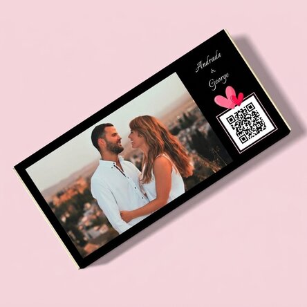 Czekolada z indywidualnym nadrukiem: zdjęciem, tekstem i kodem QR – Love