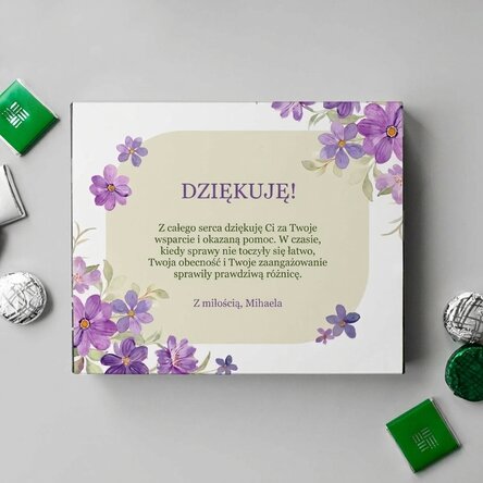 Spersonalizowane pudełko cukierków z napisem – Dziękuję!