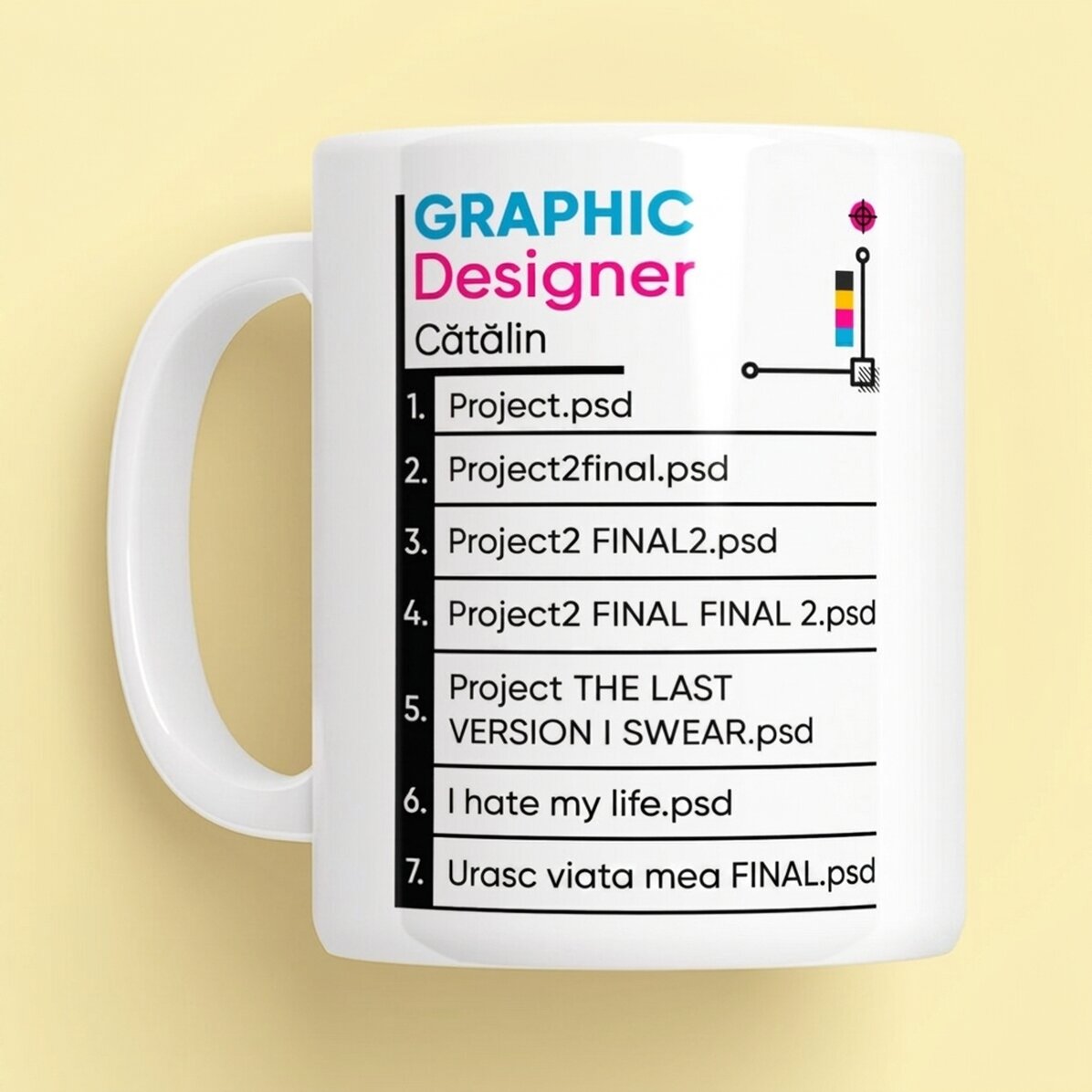 Spersonalizowany kubek z napisem – grafik