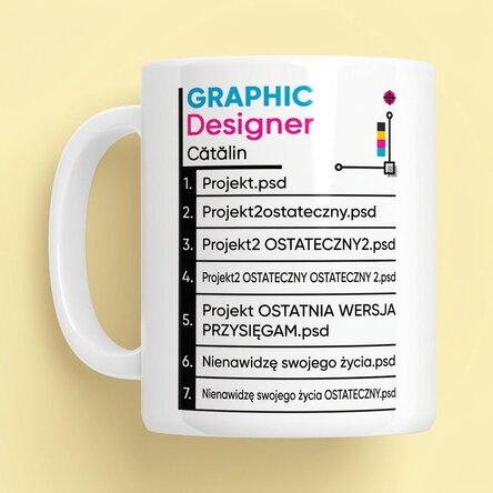 Spersonalizowany kubek z napisem – grafik