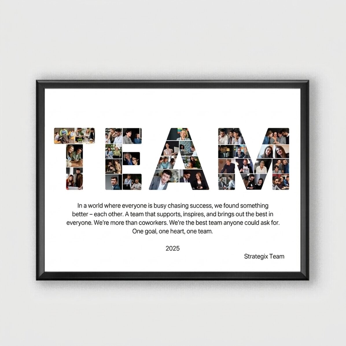 Spersonalizowany obrazek z 29 zdjęciami i tekstem – Best Team