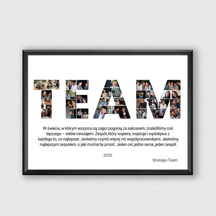 Spersonalizowany obrazek z 29 zdjęciami i tekstem – Best Team