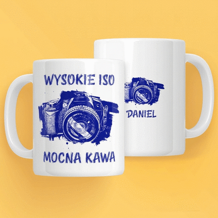 Spersonalizowany kubek z napisem dla fotografów – Aparat fotograficzny