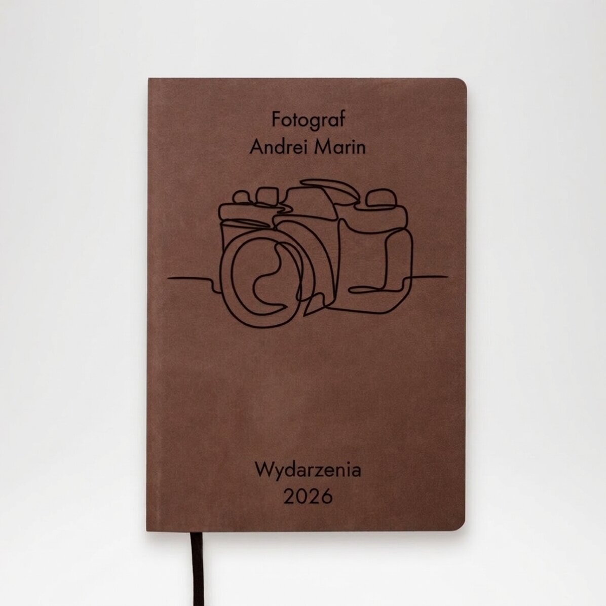Spersonalizowany skórzany notes z napisem dla fotografa
