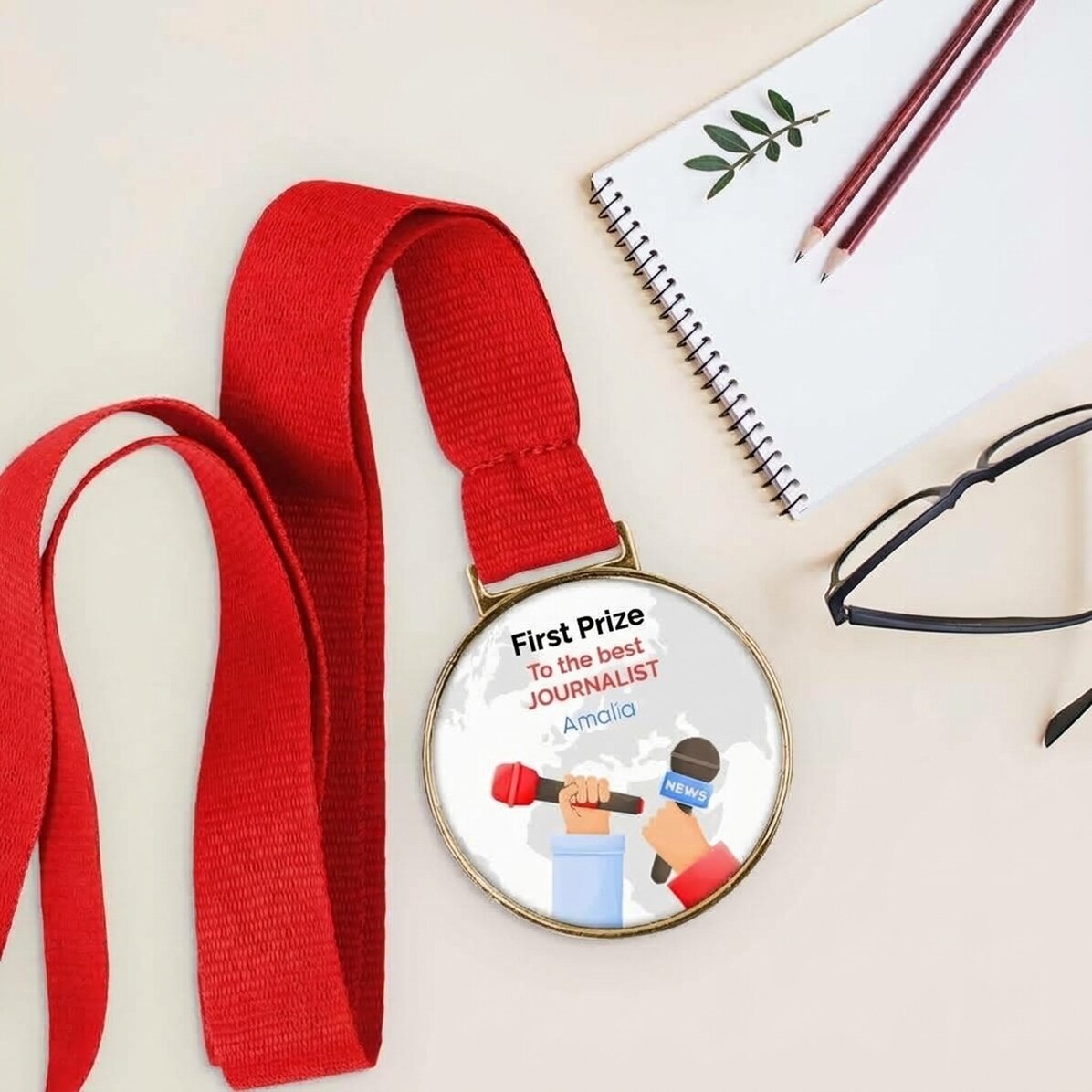 Spersonalizowany medal z napisem – Dziennikarz
