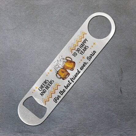 Spersonalizowany otwieracz do piwa z napisem – Cheers and beers