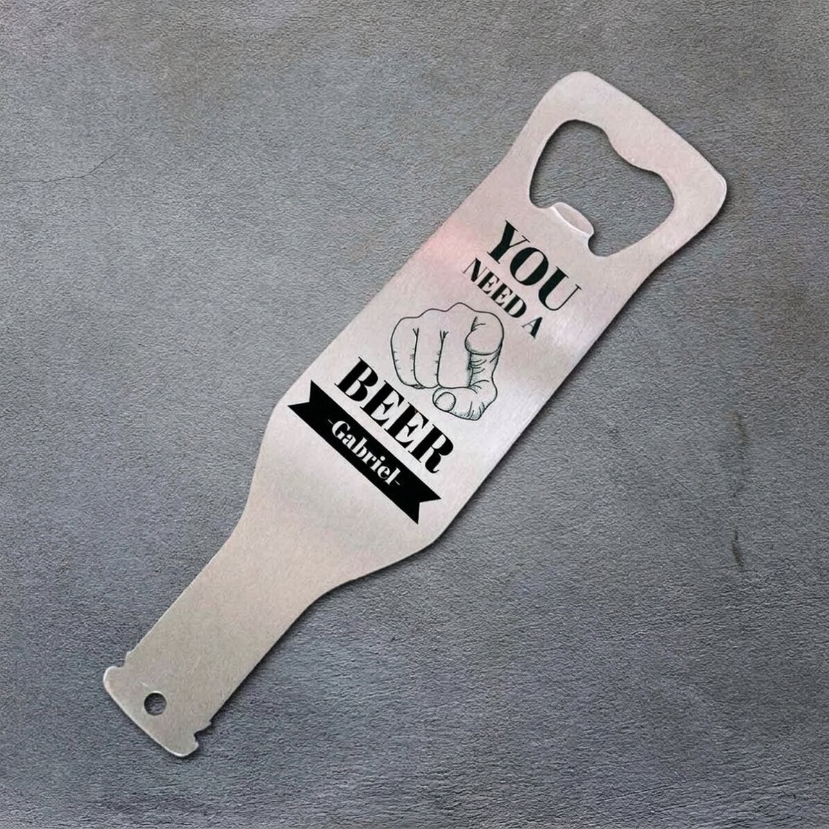 Spersonalizowany otwieracz do piwa z napisem – „You need a Beer”