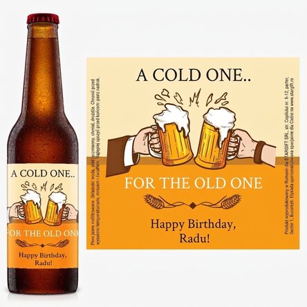 Piwo z indywidualnym nadrukiem – „A Cold One… for the Old One”