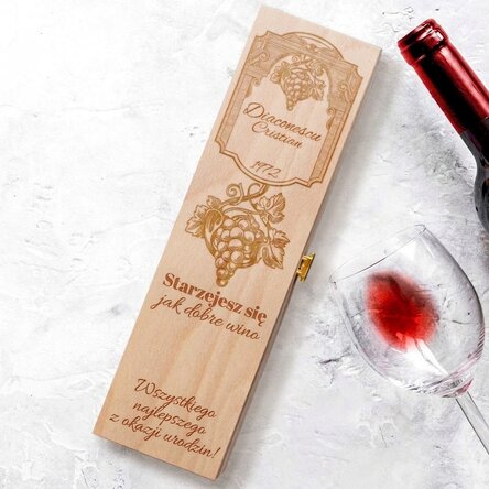 Spersonalizowane pudełko na wino z napisem – Fine wine