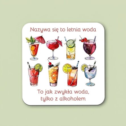 Spersonalizowana podkładka pod kubek z napisem – Drinks