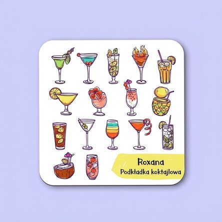 Spersonalizowana podkładka pod kubek z napisem – Cocktails