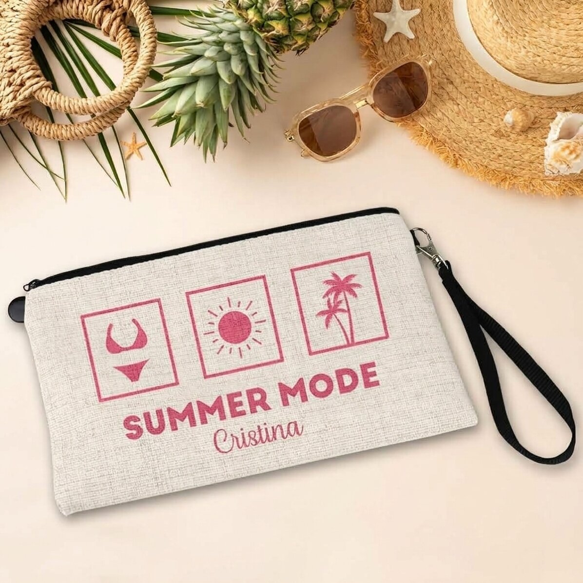 Torebka na akcesoria z indywidualnym napisem – Summer Mode