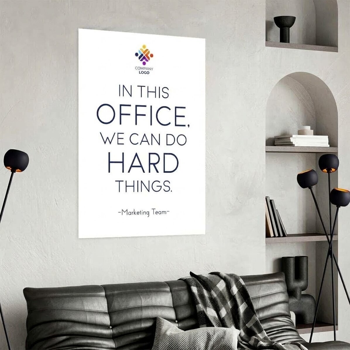 Spersonalizowany plakat z tekstem i logo – Hard Things
