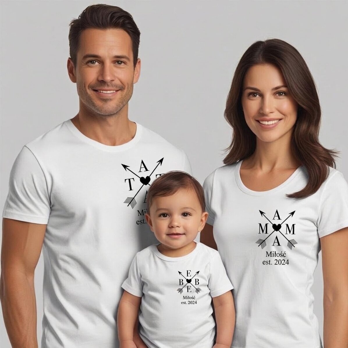 Bawełniana koszulka dla dzieci/dorosłych z nadrukiem na zamówienie – Family