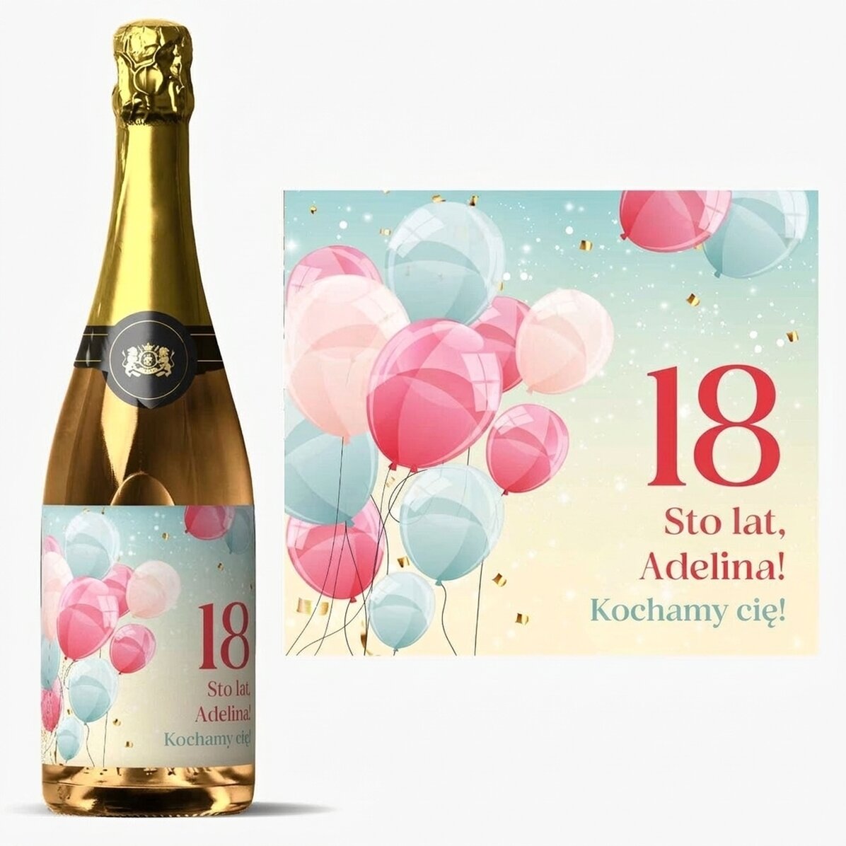 Wino musujące z indywidualnym napisem – Urodziny