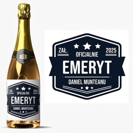 Wino musujące z indywidualnym napisem – Emeryt