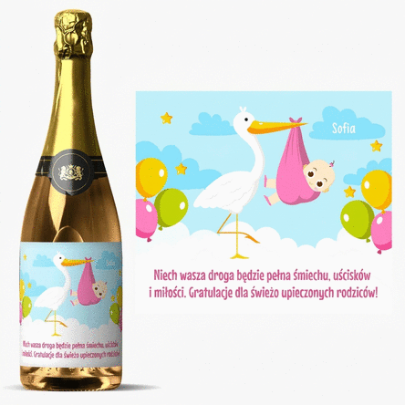 Wino musujące z indywidualnym napisem – Życzenia