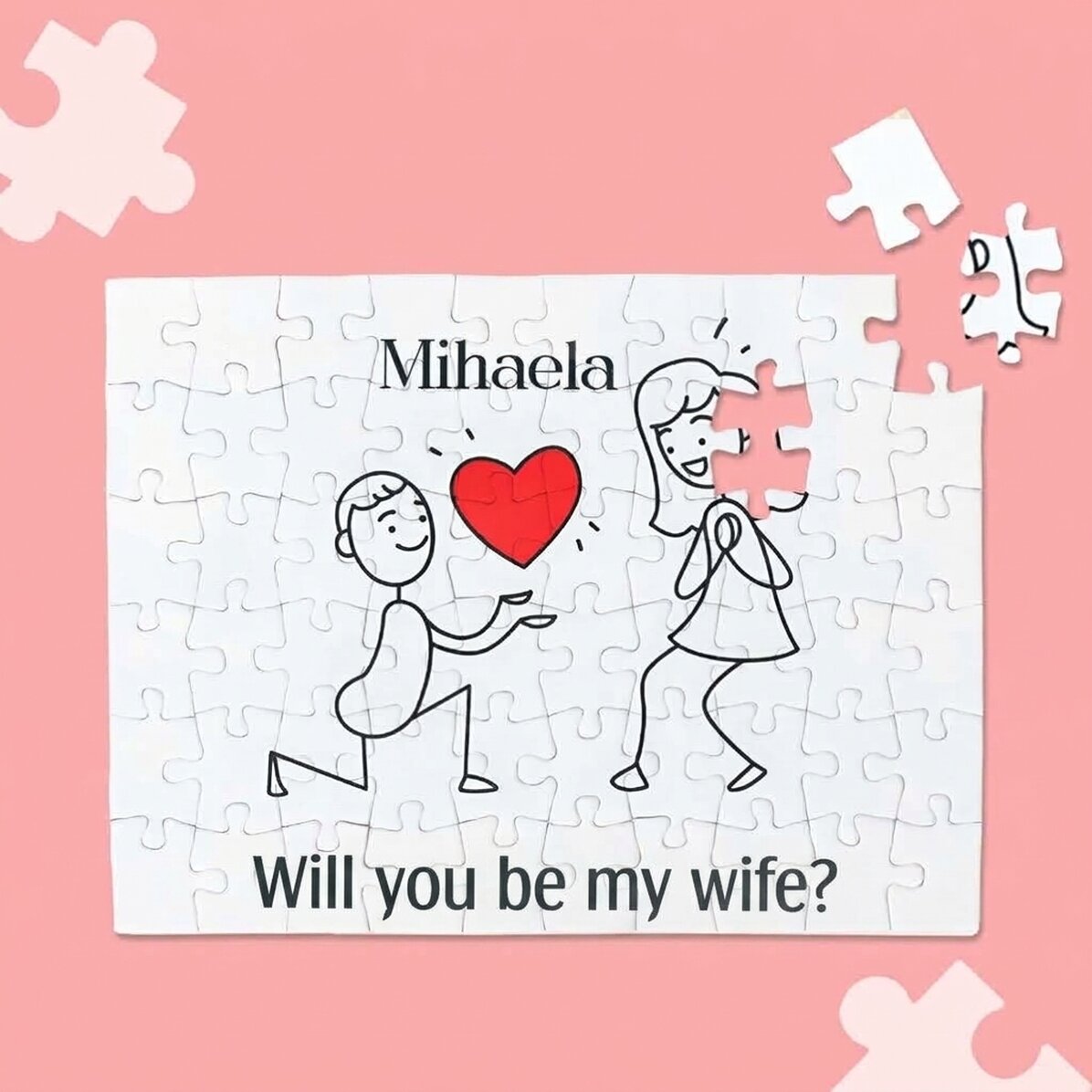 Spersonalizowana układanka z napisem – „Marry Me”