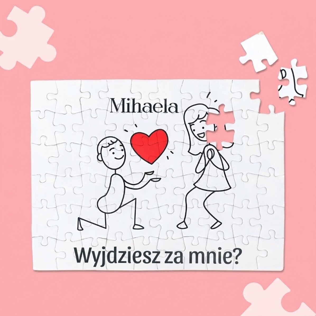 Spersonalizowana układanka z napisem – „Marry Me”