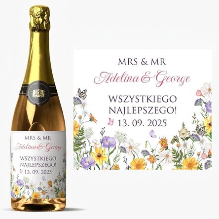 Wino musujące z indywidualnym napisem – Ślub