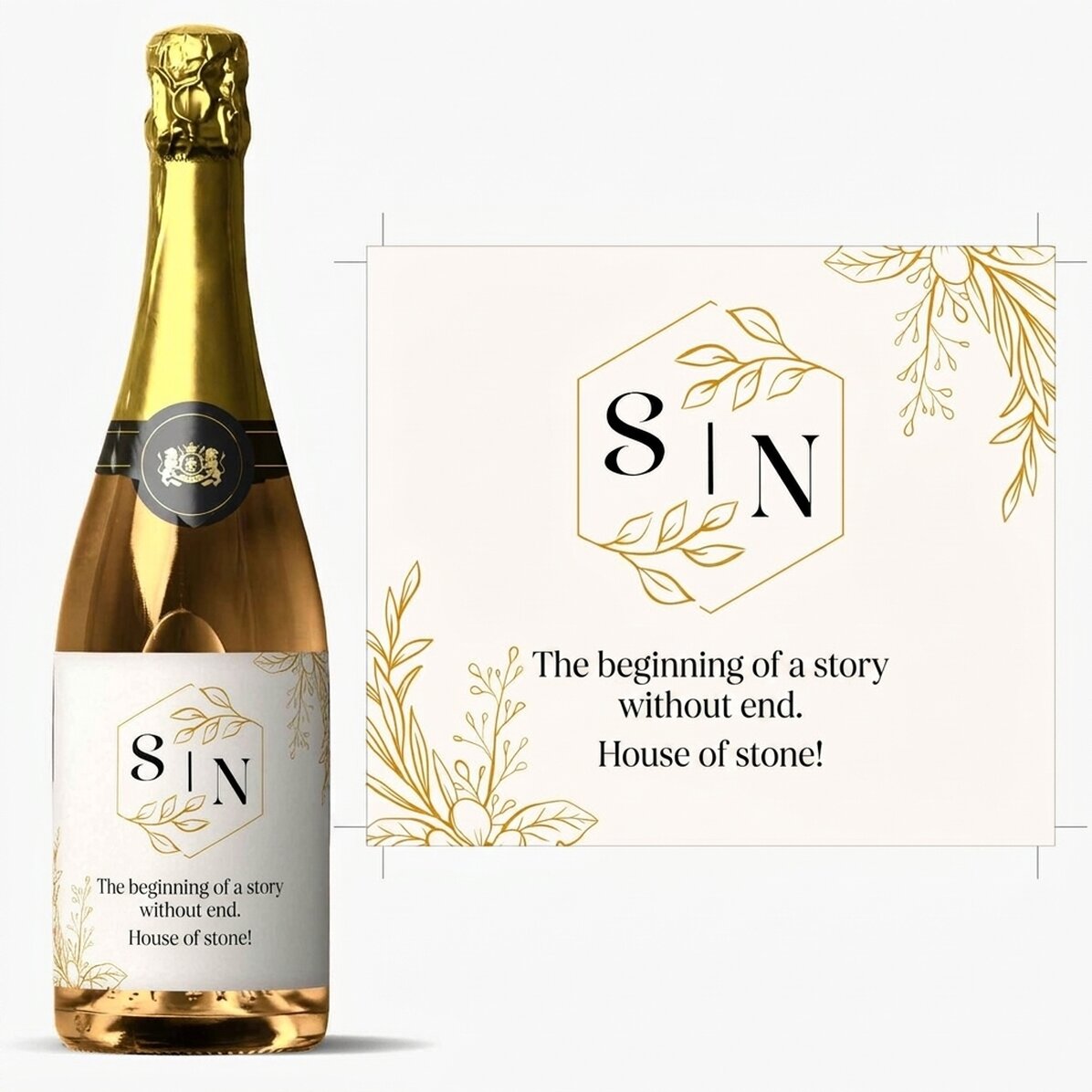 Wino musujące z indywidualnym napisem – Ślub