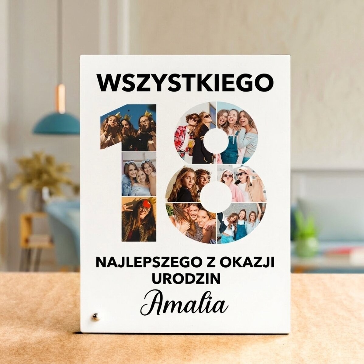 Spersonalizowana ramka na zdjęcia na biurko z 9 zdjęciami i napisem – Majorat