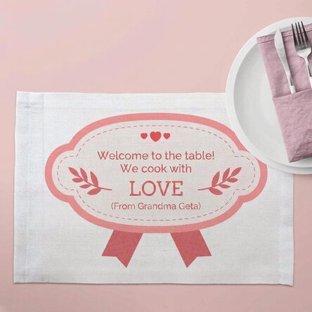 Personalised plate holder with text - Love