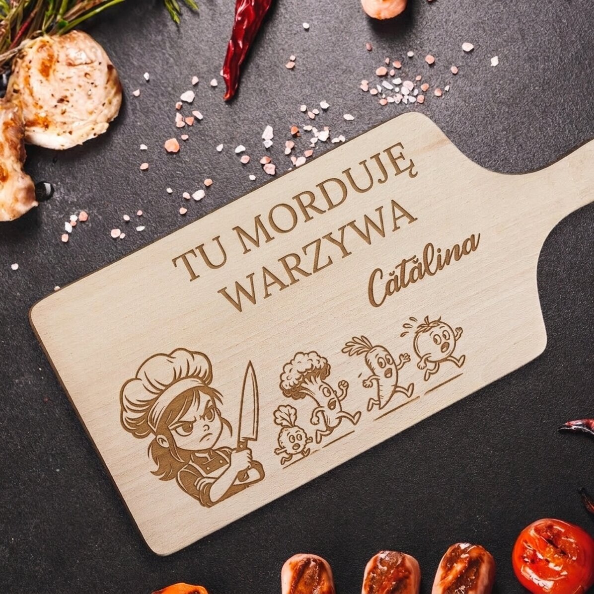 Spersonalizowana krajalnica z napisem – Warzywa