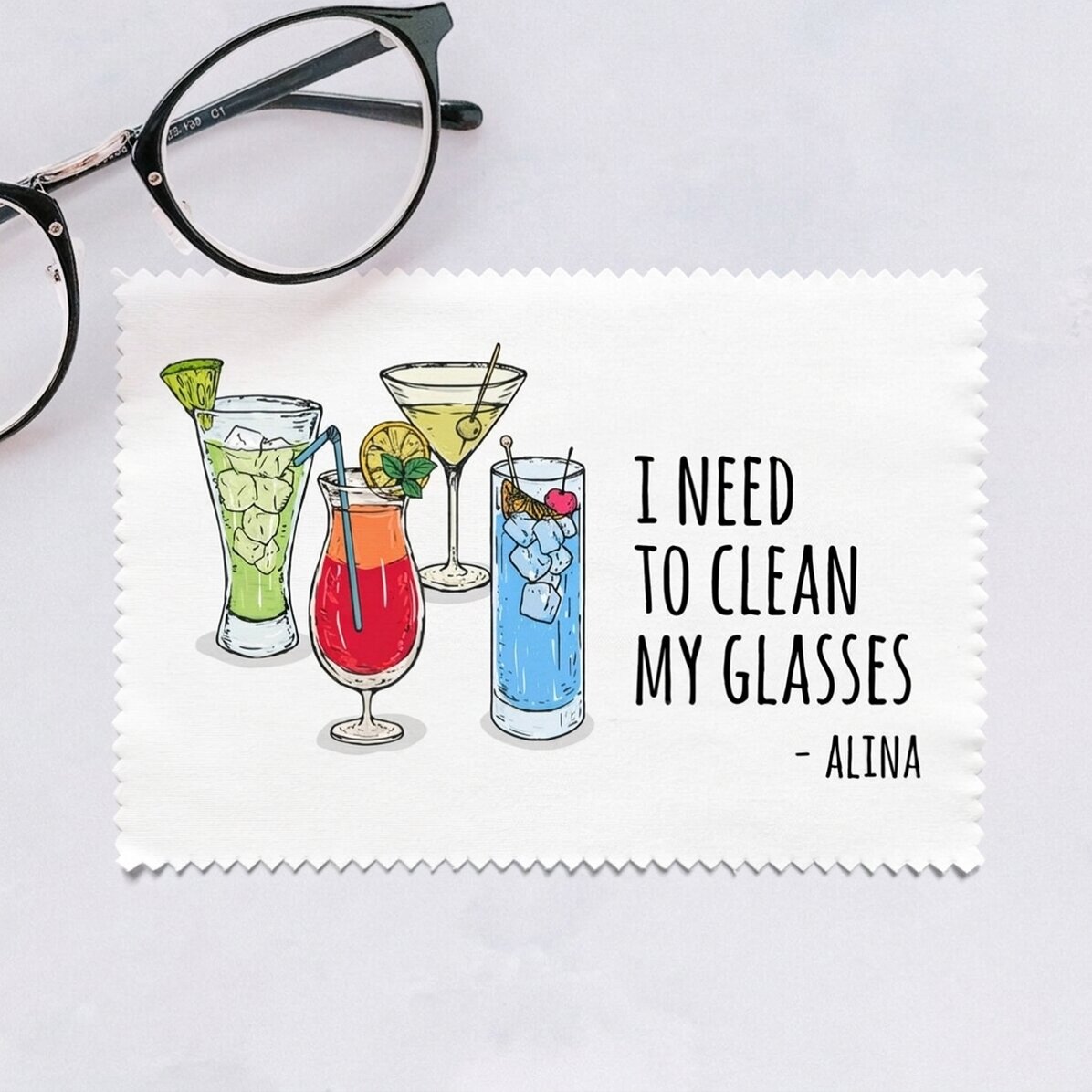 Spersonalizowana ściereczka do czyszczenia ekranów/okularów – Glasses