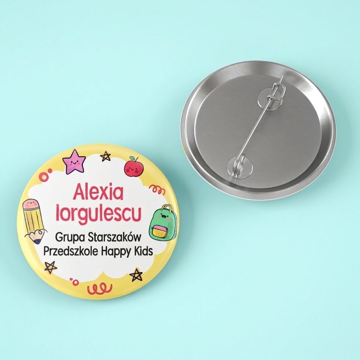Spersonalizowana plakietka z imieniem i napisem – kolorowa