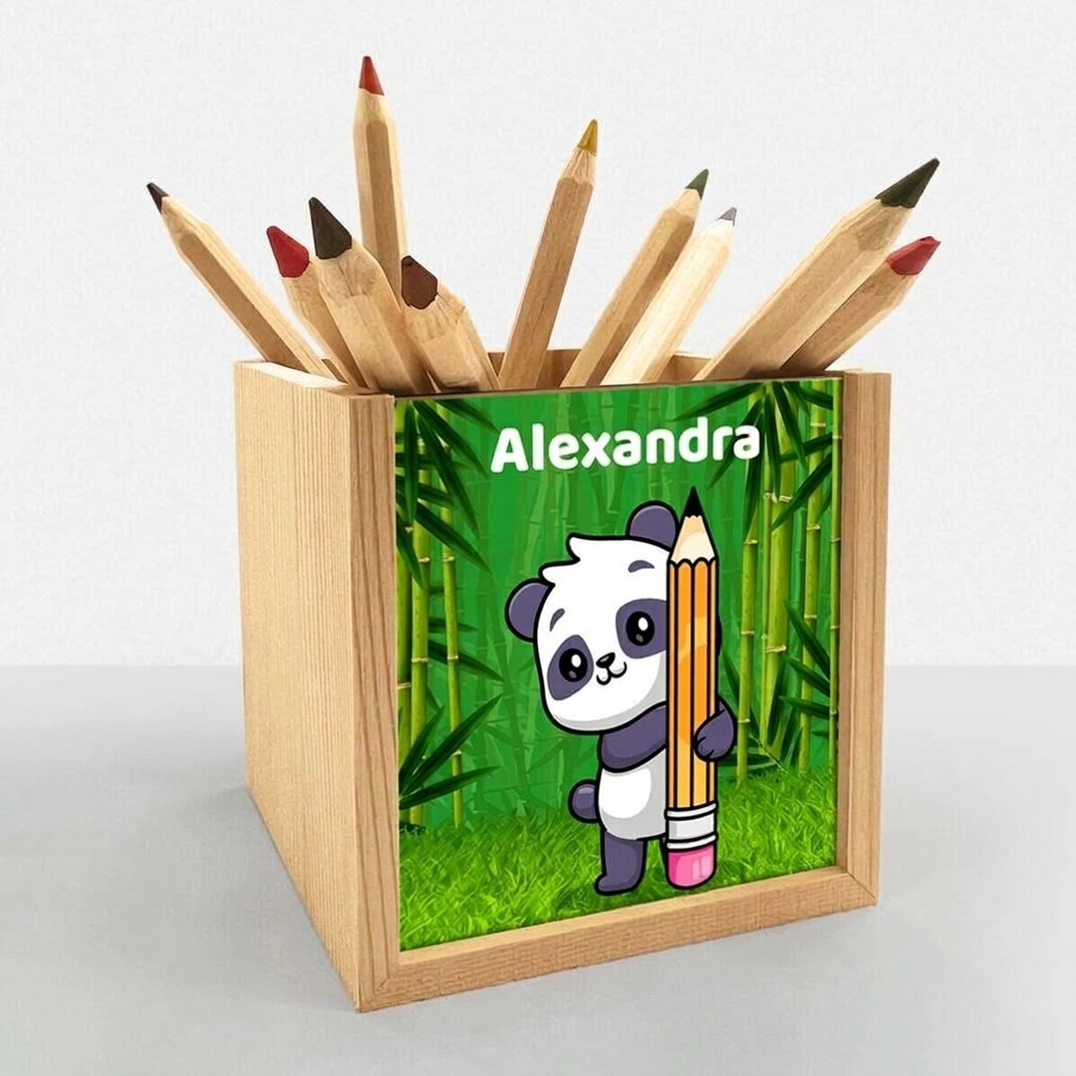 Spersonalizowany uchwyt na ołówki z napisem – Cute Panda