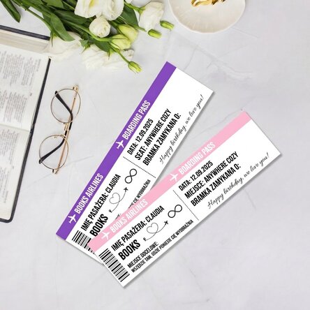 Spersonalizowana zakładka z napisem – Boarding pass