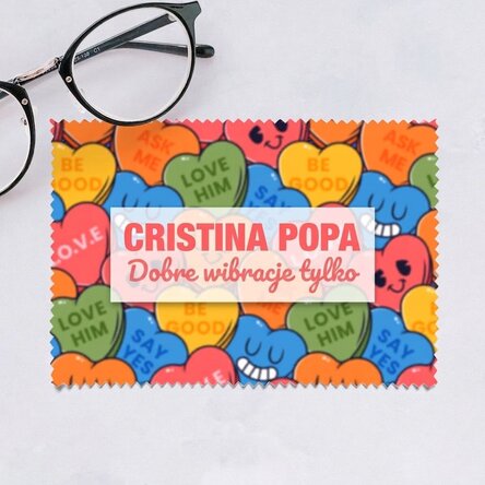 Spersonalizowana ściereczka do czyszczenia ekranów/okularów – Hearts