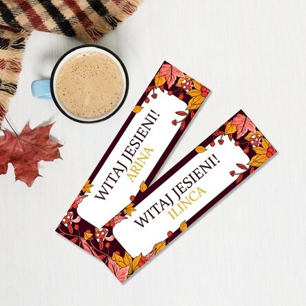 Spersonalizowana zakładka z napisem – Hello Autumn!