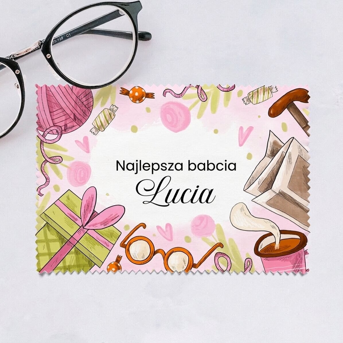 Spersonalizowana ściereczka do czyszczenia ekranów/okularów – Najlepsza babcia