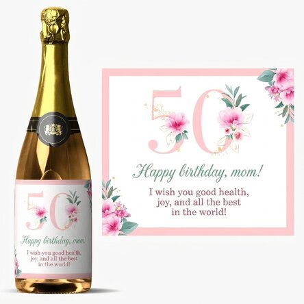 Wino musujące z indywidualnym napisem – Flowers