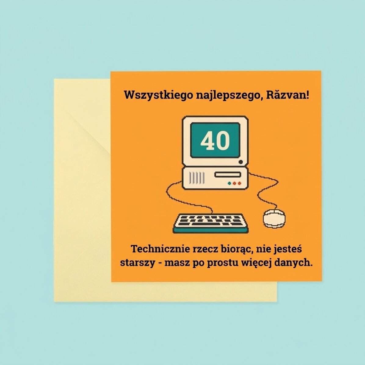 Spersonalizowana kwadratowa kartka z napisem – Wszystkiego najlepszego z okazji urodzin!