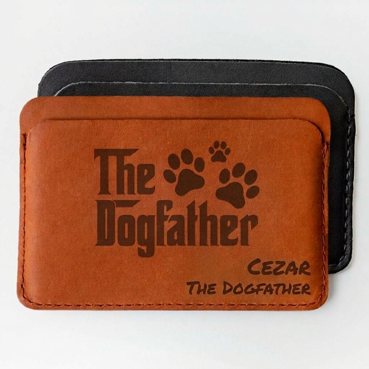 Spersonalizowany portfel skórzany z napisem – The Dogfather
