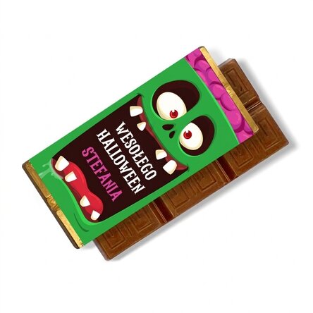 Mini tabliczka czekolady z indywidualnym napisem – Happy Halloween