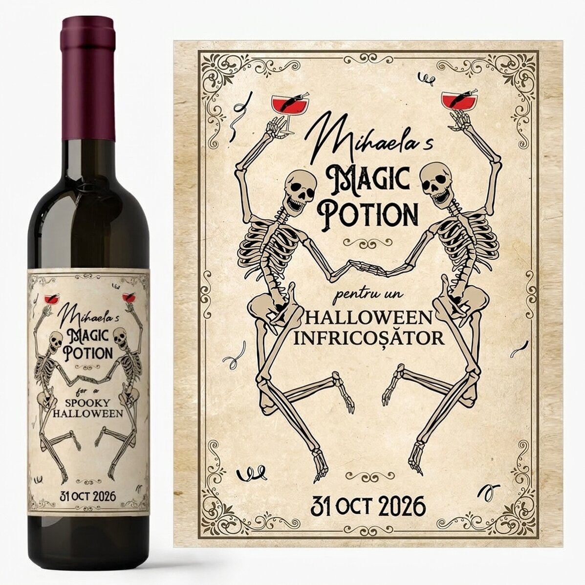 Wino z indywidualnym napisem – Halloween