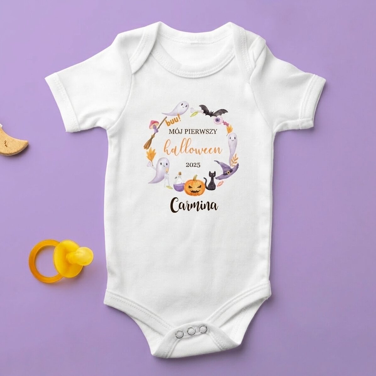 Body dla dzieci z indywidualnym nadrukiem – „My first Halloween”