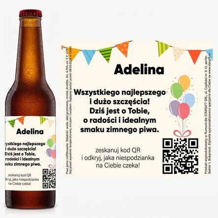 Piwo z indywidualnym nadrukiem i kodem QR – Rocznica