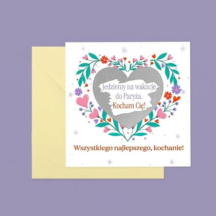 Spersonalizowana karta do zdrapania z napisem – Love