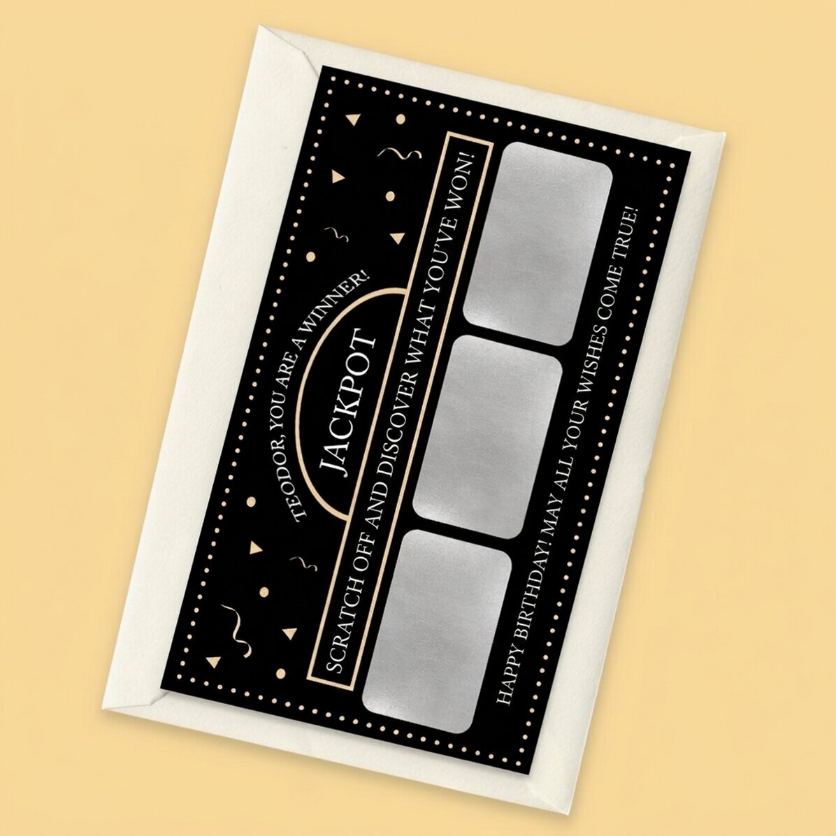 Personalised scratch card with text - Jackpot