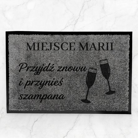 Spersonalizowana wycieraczka do przedpokoju – „Bring champagne”