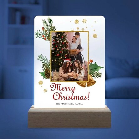 Spersonalizowana lampka nocna LED ze zdjęciem i napisem – Glitter Frame