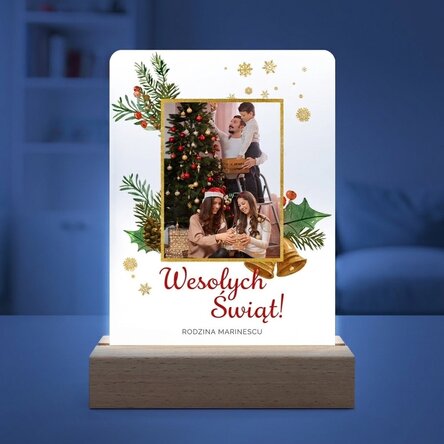 Spersonalizowana lampka nocna LED ze zdjęciem i napisem – Glitter Frame