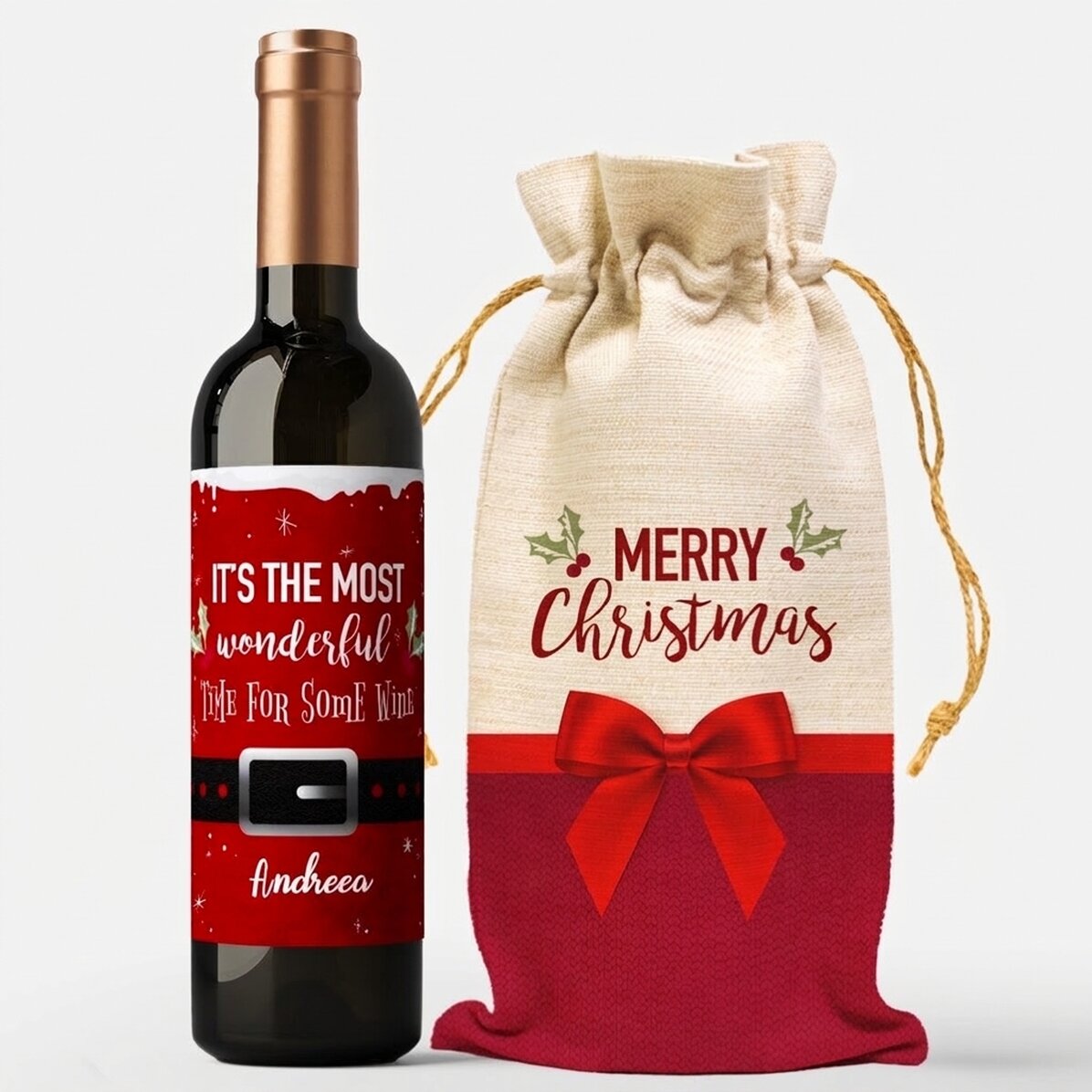 Zestaw upominkowy z personalizowanym winem – Wonderful time