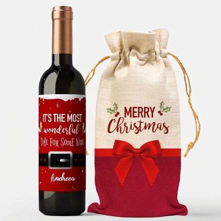 Zestaw upominkowy z personalizowanym winem – Wonderful time