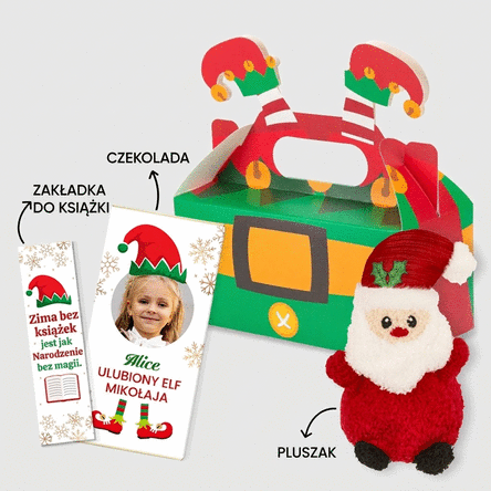 Zestaw upominkowy z czekoladą z indywidualnym nadrukiem – Elf